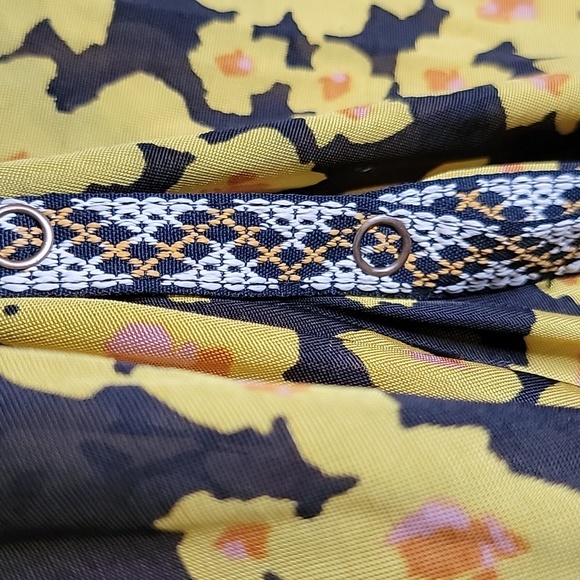 NWT Free People yellow black balloon sleeve love letter hi/low tunic dress - Picture 6 of 13